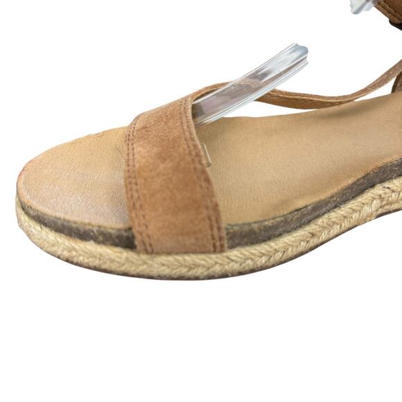 Lucky Brand Gabrien Suede Leather Espadrille Ankle Strap Sandals Shoes sz 9 M - Picture 5 of 16